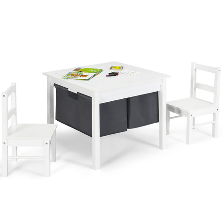 Juego de mesa de actividades 2 en 1 para niños y 2 sillas con mesa de bloques de construcción con almacenamiento