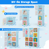 12 Cube Kids Wardrobe Closet with Hanging Section and Doors