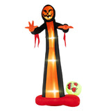 Fantasma inflable de la Parca de 12 pies con luces LED incorporadas y calavera terrorífica