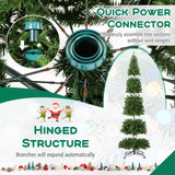 12 FT Tall Prelit Hinged Artificial Christmas Tree with 2536 PVC Branch Tips
