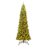 12 FT Tall Prelit Hinged Artificial Christmas Tree with 2536 PVC Branch Tips