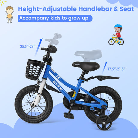Bicicleta para niños de 12 pulgadas con ruedas de entrenamiento para edades de 3 a 4 años