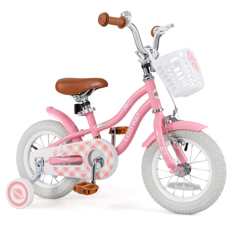 Bicicleta de 14 pulgadas para niños con ruedines y cesta para niños y niñas de 3 a 5 años - 14 pulgadas