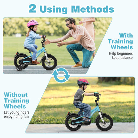 Bicicleta para niños de 14 pulgadas con ruedas de entrenamiento para edades de 3 a 5 años