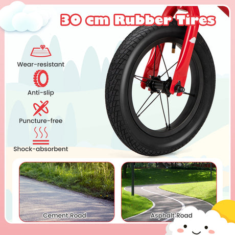 Bicicleta de equilibrio para niños pequeños de 12 pulgadas con manillar y asiento regulables en altura