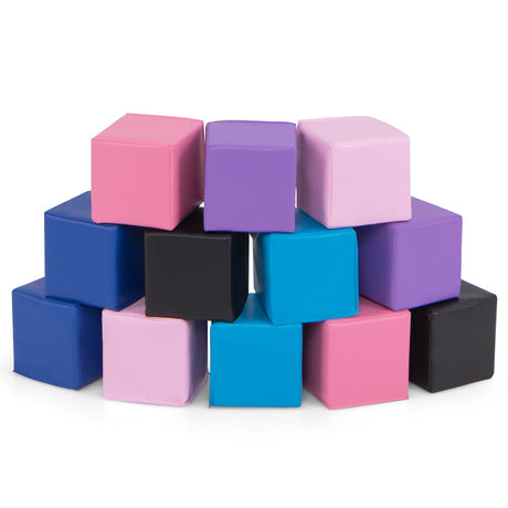 12 Piezas Bloques de Construcción de Espuma Suave, Set de Cubos de Espuma para Trepar para Niños
