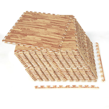 12 losas de goma eva imitación madera para suelo con bordes