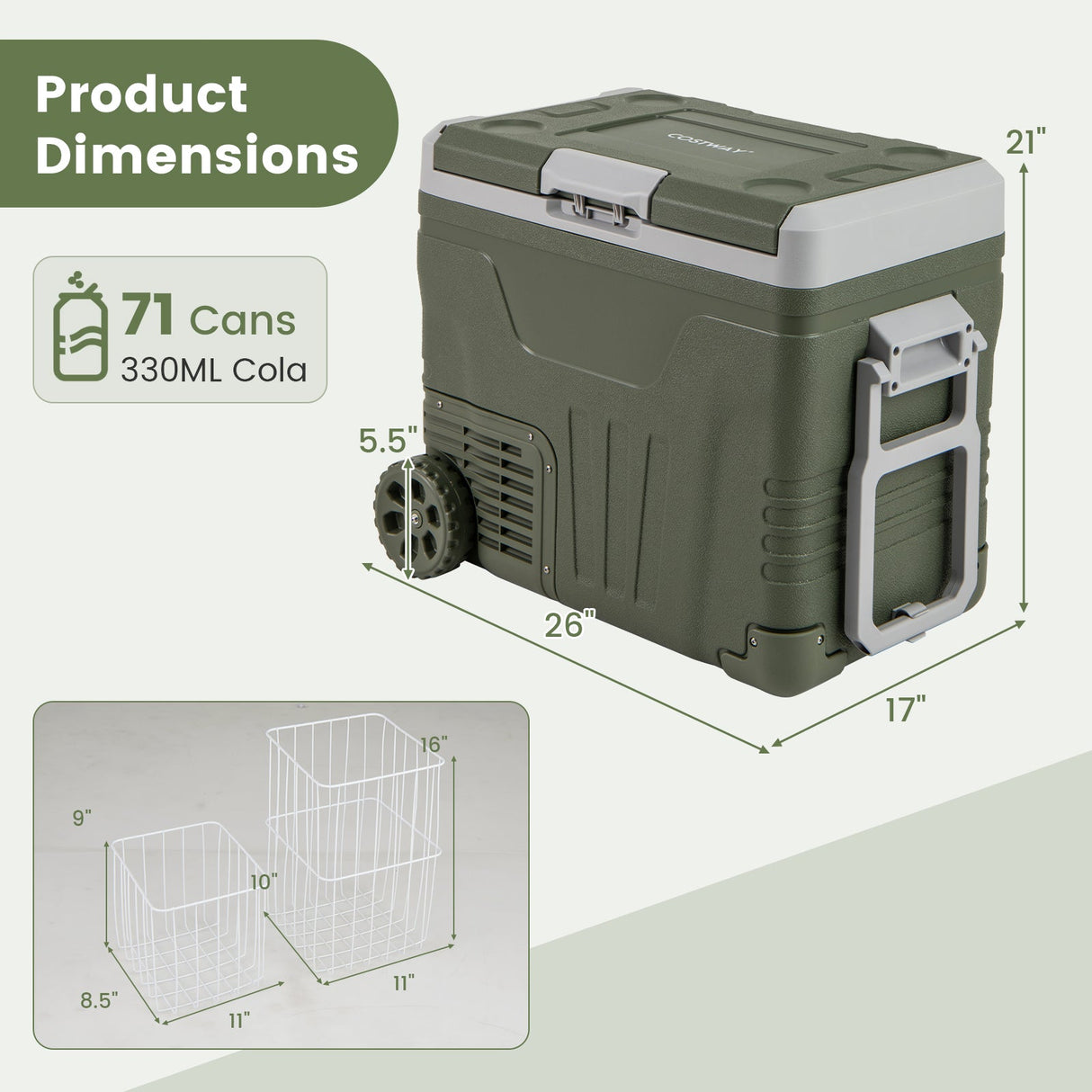 12 Volt Car Refrigerator Portable Car Fridge with Adjustable Range