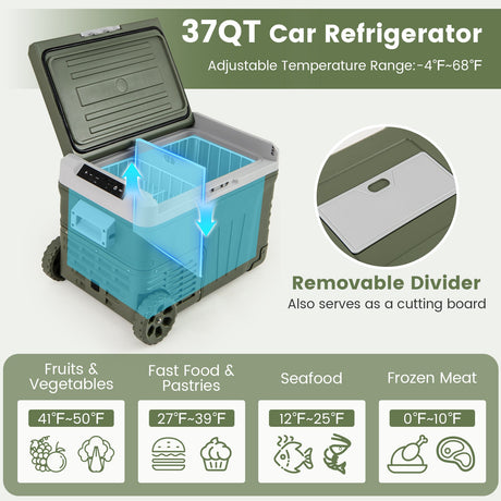 Refrigerador portátil de 12 V para coche con rango ajustable