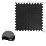 Alfombra de piso entrelazada de 12 piezas con superficie antideslizante e impermeable - Negro