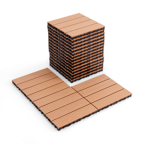 Baldosas entrelazadas de 12 x 12 pulgadas, 18 piezas, para todo tipo de clima, para área de empalme