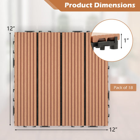 Baldosas entrelazadas de 12 x 12 pulgadas, 18 piezas, para todo tipo de clima, para área de empalme
