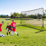 Red de rebote de fútbol de 12 x 6 pies con red para todo clima - Negra