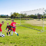 Red de rebote de fútbol de 12 x 6 pies con red para todo clima - Blanco
