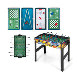 Mesa de juegos combinada 12 en 1 con futbolín, hockey de aire, billar, ajedrez y ping pong