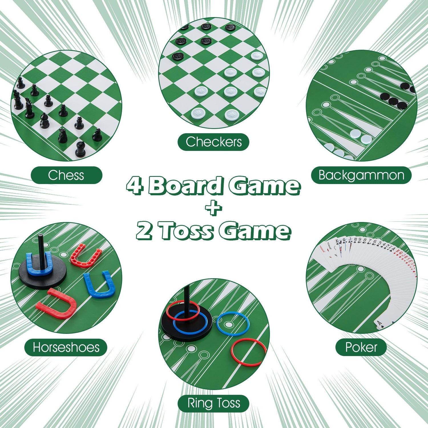Mesa de juegos combinada 12 en 1 con futbolín, hockey de aire, billar, ajedrez y ping pong