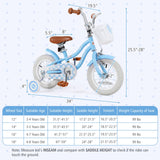 Bicicleta para niños de 14 pulgadas con manillar y asiento ajustables para niños de 3 a 5 años