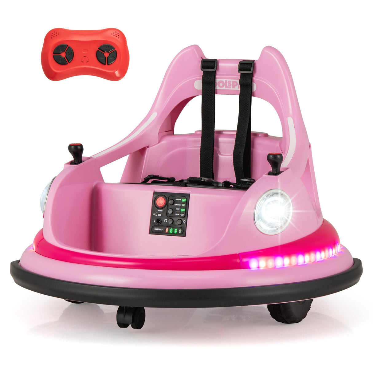 Coche de Choque para Niños de 12V con Control Remoto y Joysticks Duales