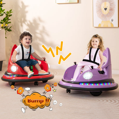 Coche de Choque para Niños de 12V con Control Remoto y Joysticks Duales