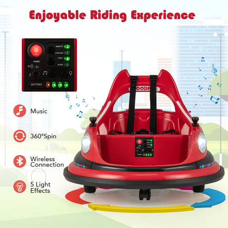 Coche de Choque para Niños de 12V con Control Remoto y Joysticks Duales