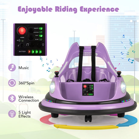 Coche de Choque para Niños de 12V con Control Remoto y Joysticks Duales