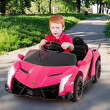 Coche Deportivo Eléctrico 12V Lamborghini 4WD con Licencia y Control Remoto 2.4G para Niños