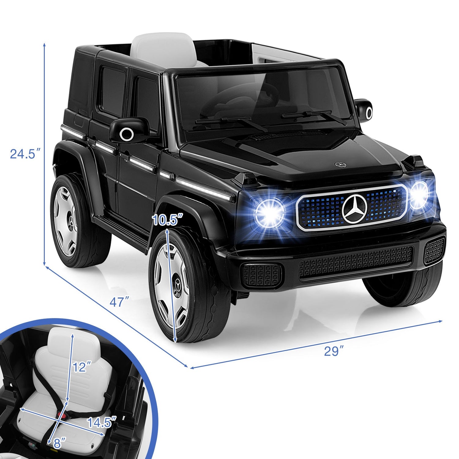 Coche montable Mercedes-Benz EQG 12V con licencia para niños con control remoto