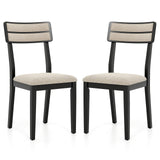 Modern Dining Chairs Set of 2 with Tilt Backrest for Dining Room-Black