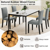 Juego de 2 sillas de comedor modernas de mediados de siglo con patas de madera de caucho - Gris