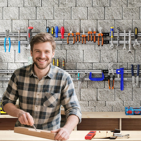 Tira Magnética para Herramientas de 18 Pulgadas con Tornillos de Montaje