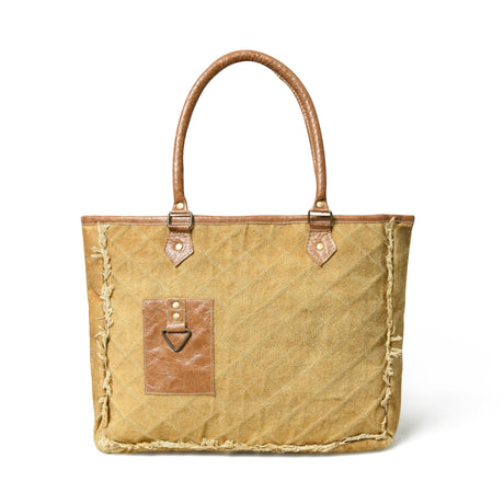 Bolso de lona bohemio chic beige