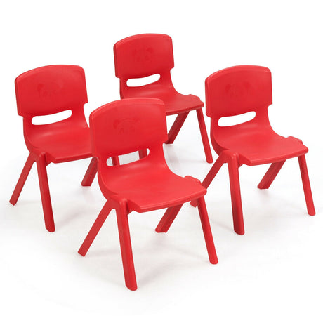 Paquete de 4 sillas apilables de plástico para niños para aulas