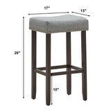 Set of 2 Nailhead Saddle Bar Stools 29 Inch Height