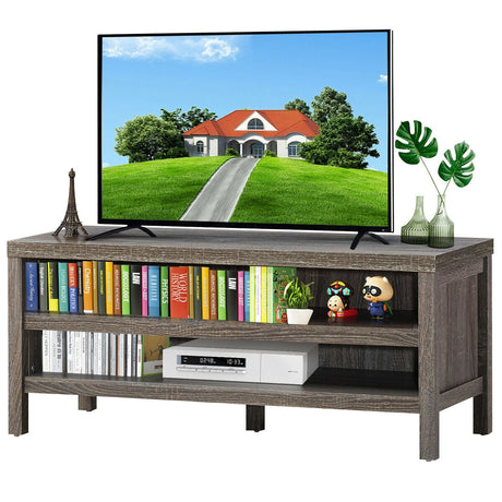Mueble de TV de 3 niveles con estantes de almacenamiento para televisores de hasta 45 pulgadas