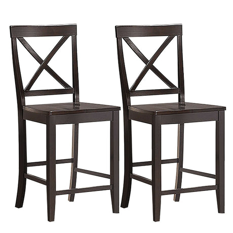 Sillas de cocina con estructura de madera de caucho de 24 pulgadas, paquete de 2
