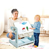 Set de mesa y silla para niños 2 en 1 con caballete y tablero de pintura artística ajustable