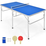 Mesa de ping-pong plegable portátil de 60 pulgadas con accesorios