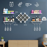 Juego de 5 botelleros de pared con estantes de almacenamiento