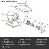 Picadora de carne comercial de alta resistencia de 1.5HP 1100W 550LB/h