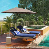 Sombrilla de Patio Grande de 13 Pies, Parasol Doble con Manivela para Exteriores - Beige