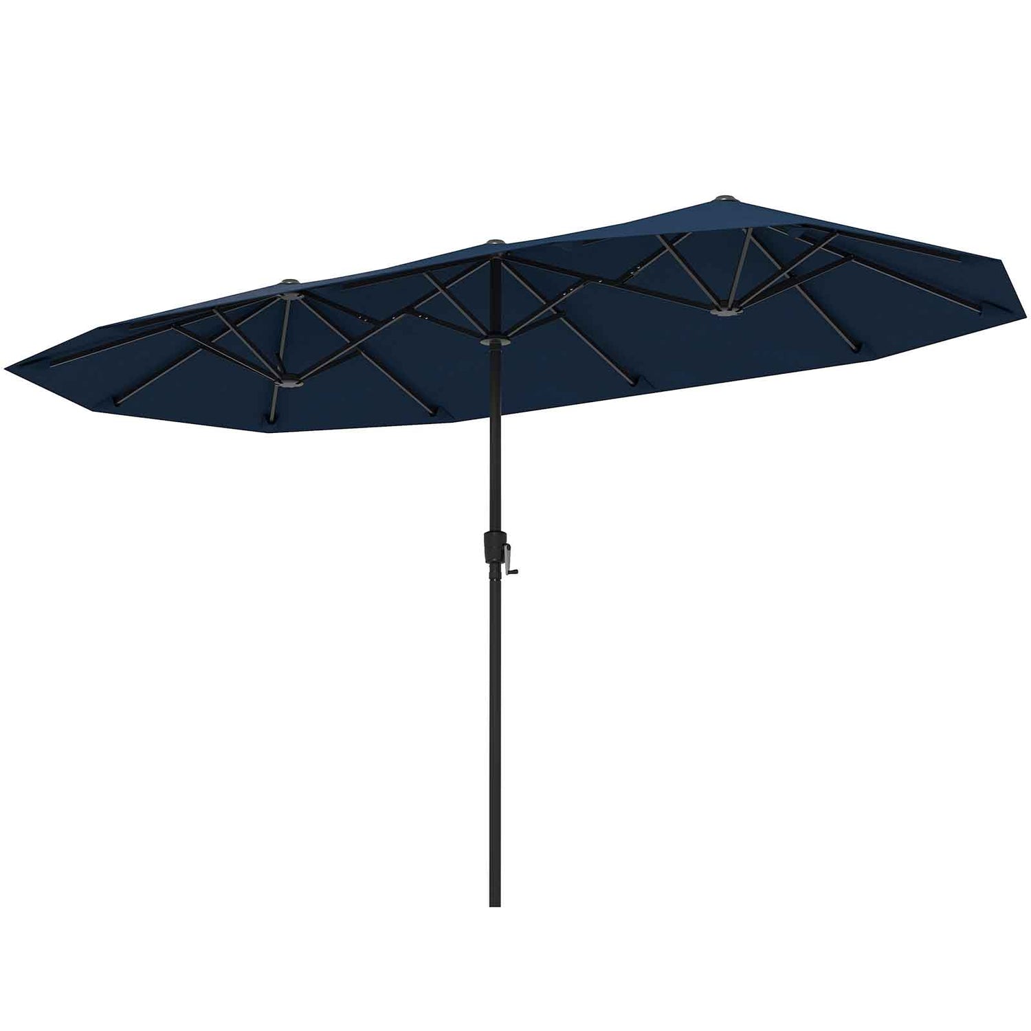Sombrilla de Patio Grande de 13 Pies, Parasol Doble con Manivela para Exteriores - Beige