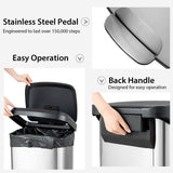 13.2 Gallon Step Trash Can with Soft Close Lid and Deodorizer Compartment