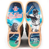 Bota Vaquera de Cuero Tin Haul Slugger con Suela Field Of Dreams (Negro/Café) - Para Hombre