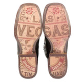 Bota Vaquera de Cuero para Hombre Tin Haul Kings / Gambling Legend (Negra)