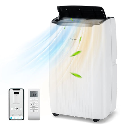 Aire Acondicionado Portátil de 12000 BTU, Unidad de CA Doméstica Inteligente 4 en 1 con WiFi y Calefacción