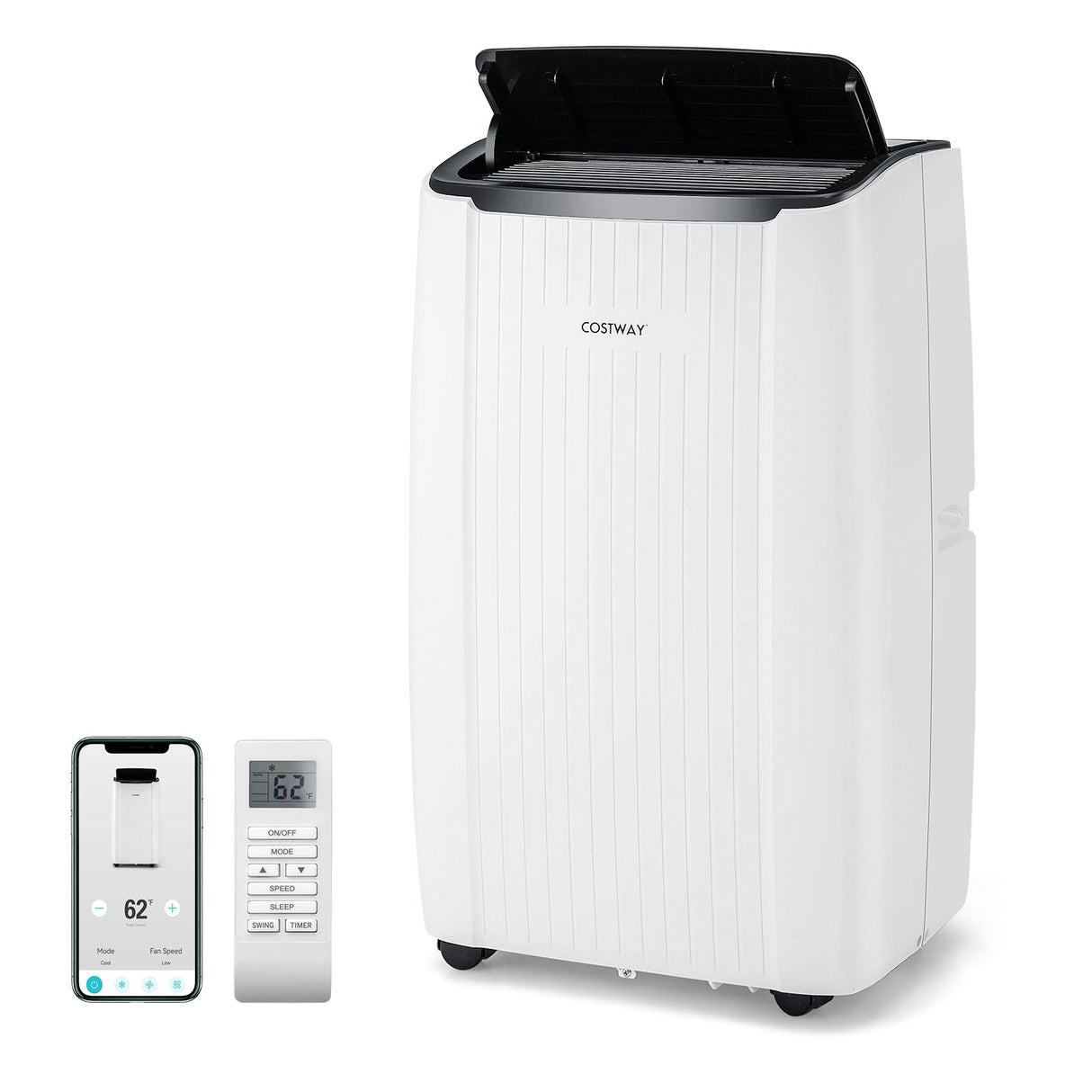 Aire Acondicionado Portátil de 12000 BTU, Unidad de CA Doméstica Inteligente 4 en 1 con WiFi y Calefacción