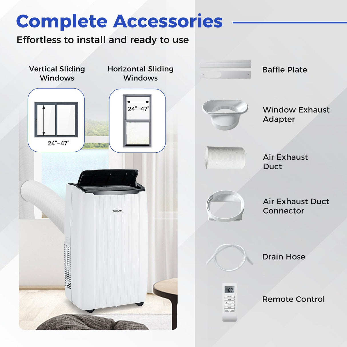 Aire Acondicionado Portátil de 12000 BTU, Unidad de CA Doméstica Inteligente 4 en 1 con WiFi y Calefacción