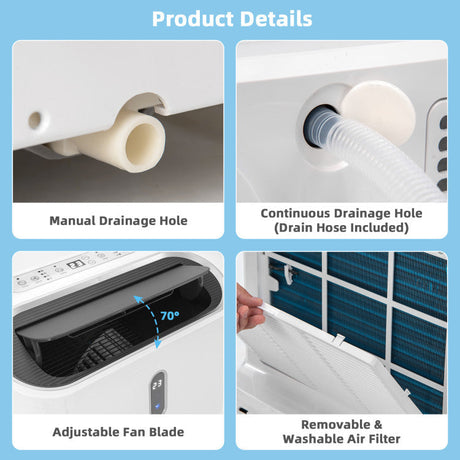 Aire acondicionado portátil inteligente de 14,000 BTU – Aplicación y WiFi