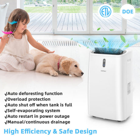 Aire acondicionado portátil inteligente de 14,000 BTU – Aplicación y WiFi