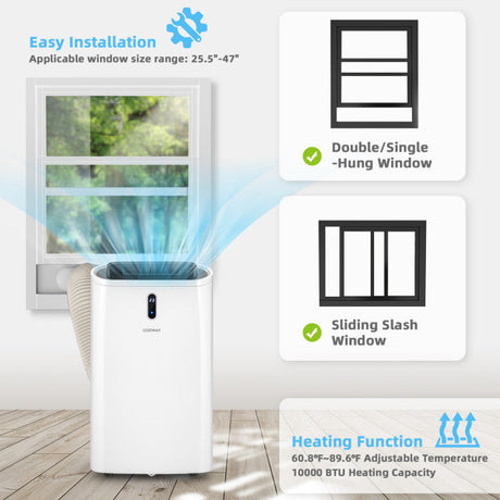 Aire acondicionado portátil inteligente de 14,000 BTU – Aplicación y WiFi